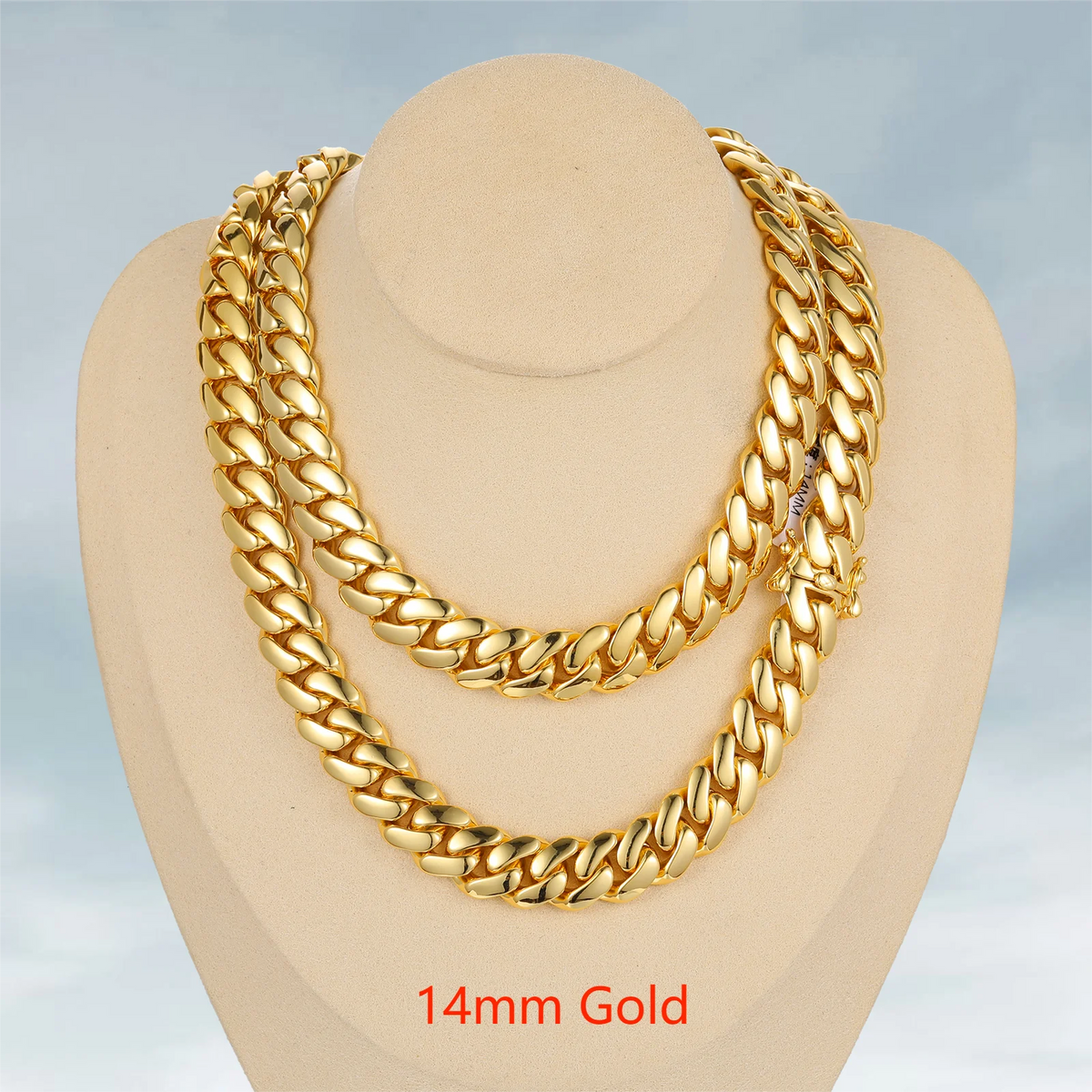 Collar de cadena cubana Miami de lujo estilo hip hop, eslabones de 10mm-22mm de plata de ley 925 maciza con diamantes de moissanita tipo "iced out" y cierre de hebilla
