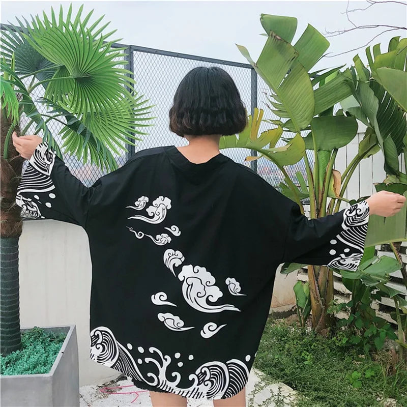 Womens Tops and Blouses 2020 Harajuku Kawaii Shirt Japanese Streetwear Outfit Kimono Cardigan Female Yukata Blouse Women  AA001