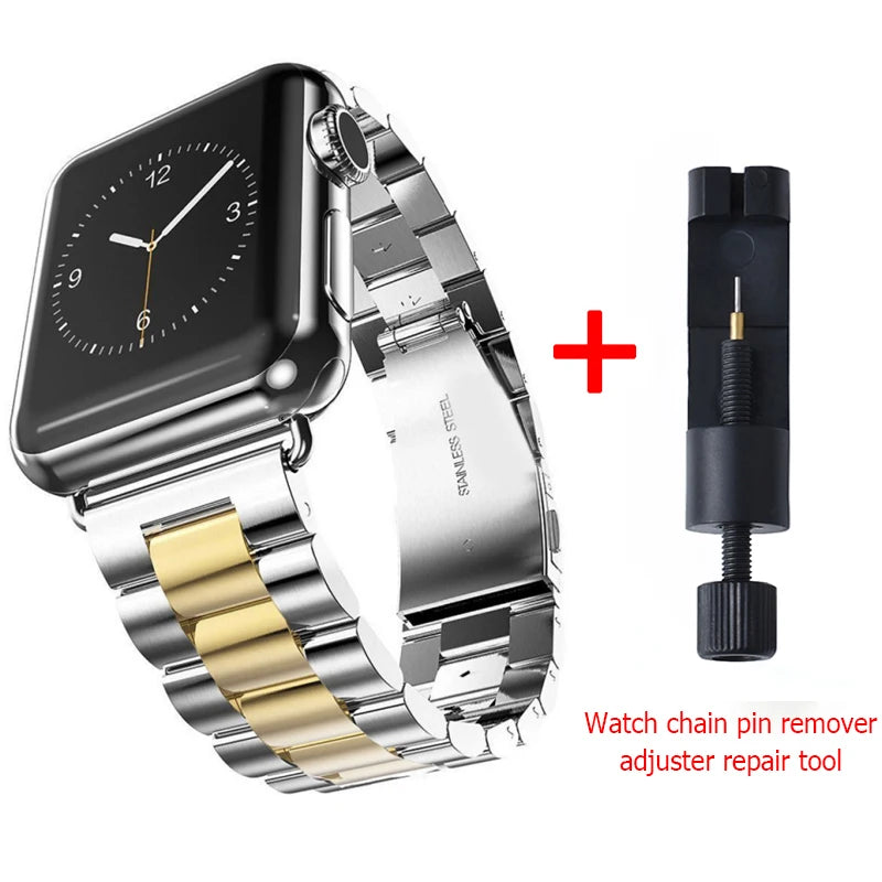 Pasek ze stali nierdzewnej do Apple Watch S10/11 42MM 46MM metalowa bransoleta do iWatch 5 6 SE 7 8 9 41MM 45 44mm 40 49MM Ultra