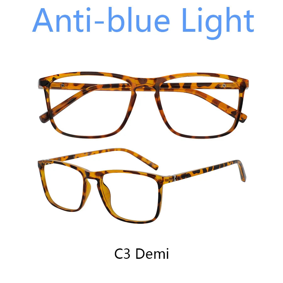 Blue Light Blocking Reading Glasses Men Transparent Computer Eyeglasses Reading Magnifying Eyewear Presbyopic Diopters +1.0 +2.5