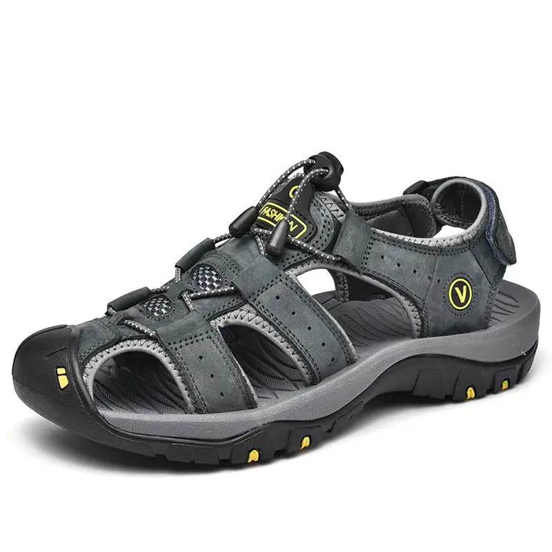 New Men Shoes Genuine Leather Men Sandals Summer Men Causal Shoes Beach Sandals Man Fashion Outdoor Casual Sneakers Size 38-48