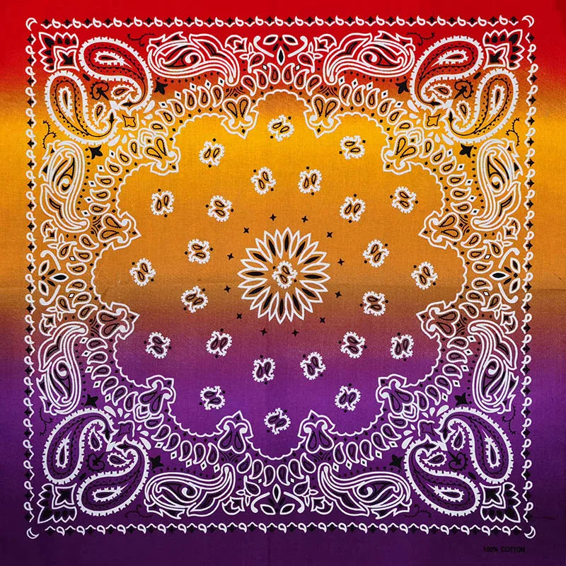 New Fashion Hip Hop 100% Cotton Bandana Square Scarf 55cm*55cm Black Red Paisley Headband Printed for Women/Men/Boys/Girls