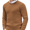 Cotton Solid Color Knitting Sweater Twist Slim Pullover Men's Crewneck Thick Spring Casual Knit Sweaters