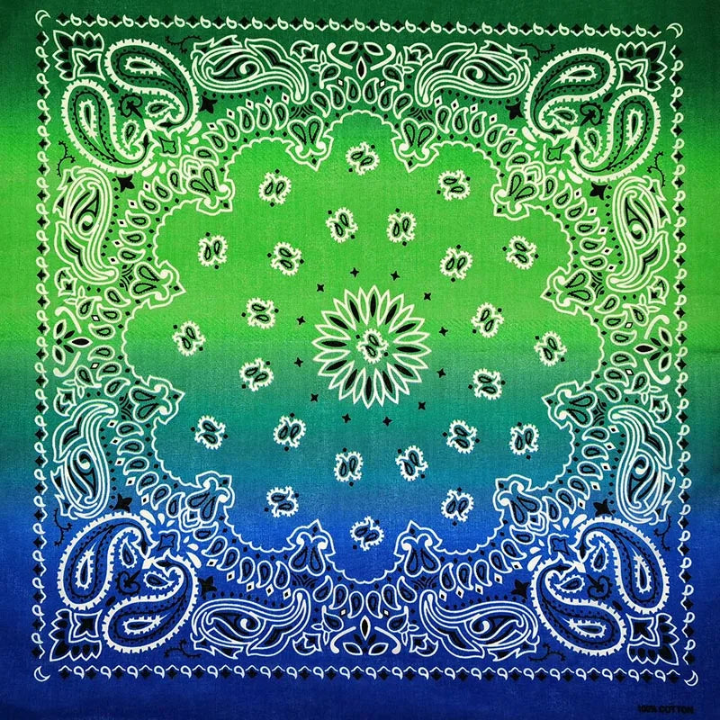 New Fashion Hip Hop 100% Cotton Bandana Square Scarf 55cm*55cm Black Red Paisley Headband Printed for Women/Men/Boys/Girls