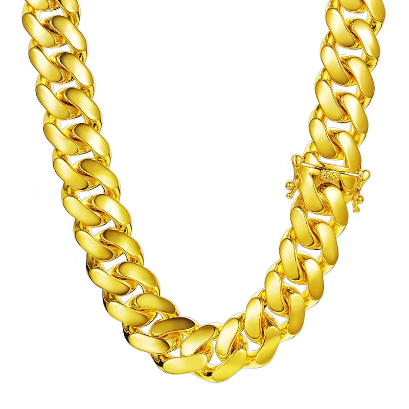 Collar de cadena cubana Miami para hombre, estilo hip hop, 20 mm, plata de ley, circonita moissanita VVS, estilo "iced out" con cierre de caja, para dropshipping