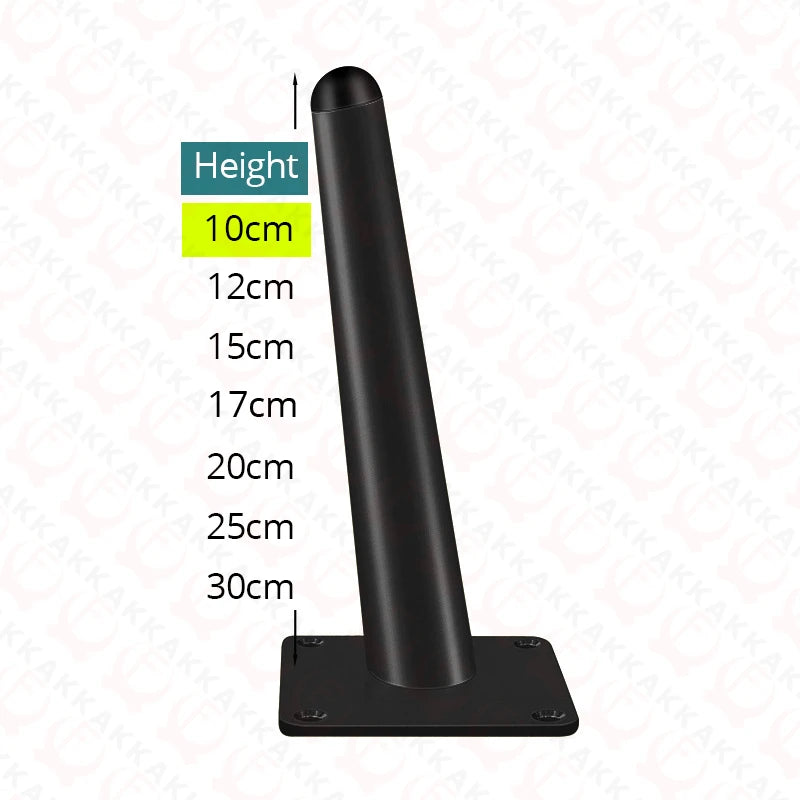 KAK 4Pcs Black Furniture Leg Gold Table Feet Replacement Cabinet Sofa Metal Feet With Screws 800KG Non-Punch Furniture Hardware