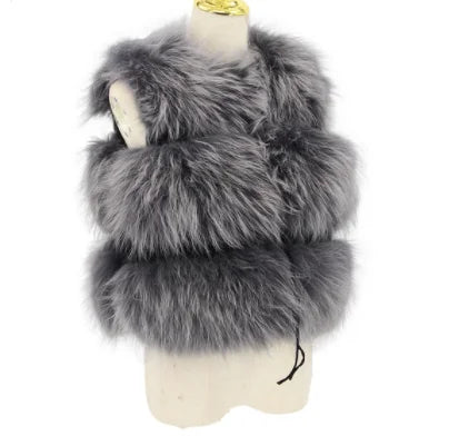 QIUCHEN-Short Vest for Women, 100% Natural Raccoon Furs, Real Fur Model, Fashion, Hot Sale, Winter, PJ8051