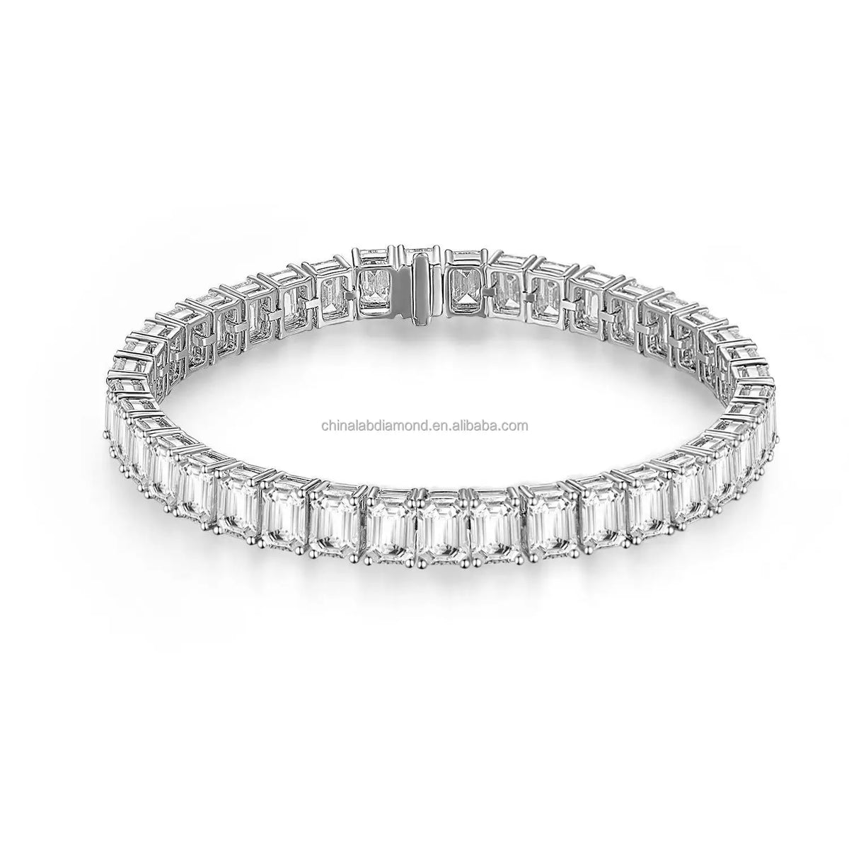 Pulsera de tenis al por mayor de 18K oro blanco con diamantes de laboratorio talla brillante VVS de 15.76ct CVD HPHT, pulsera clásica para mujer