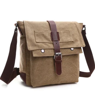Scione Men Business Messenger Bags for Men Shoulder Bag Canvas Crossbody Pack Retro Casual Office Travel Bag Vintage Retro Bags