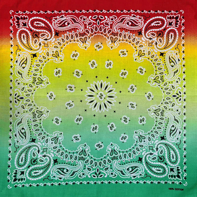 New Fashion Hip Hop 100% Cotton Bandana Square Scarf 55cm*55cm Black Red Paisley Headband Printed for Women/Men/Boys/Girls