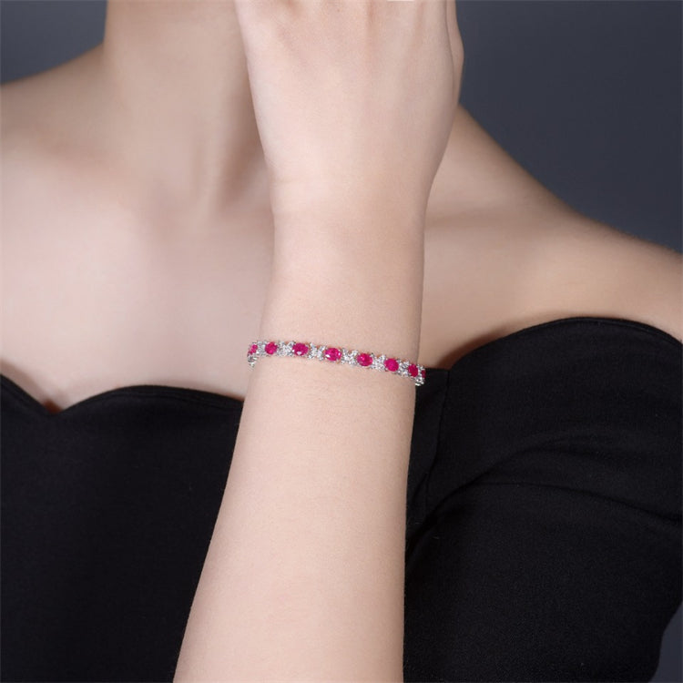 SGARIT Vihkikorut Joyas de Boda Pulsera de Rubí de Myanmar de 7.5ct con Piedra Preciosa Genuina Joyería de Oro de 18k