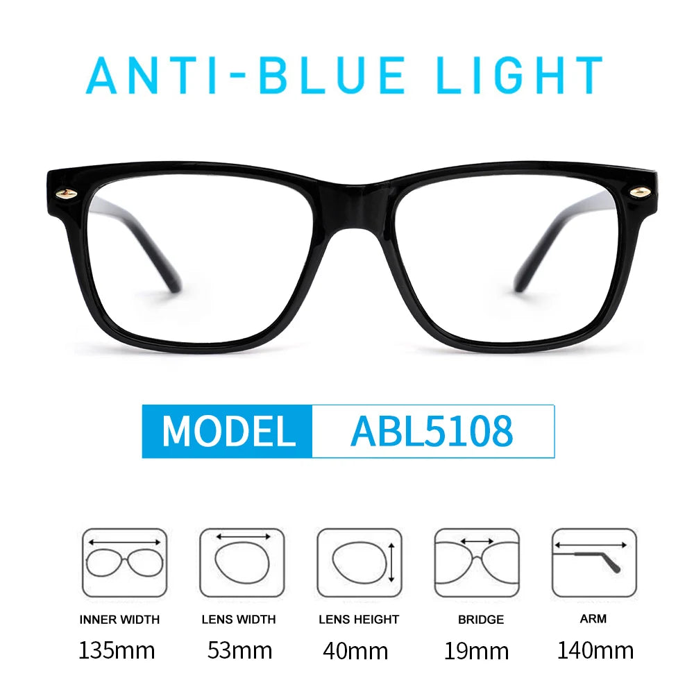 Gafas de lectura con filtro de luz azul para hombre, lentes transparentes para computadora, gafas de lectura con aumento, dioptrías para presbicia +1.0 +2.5