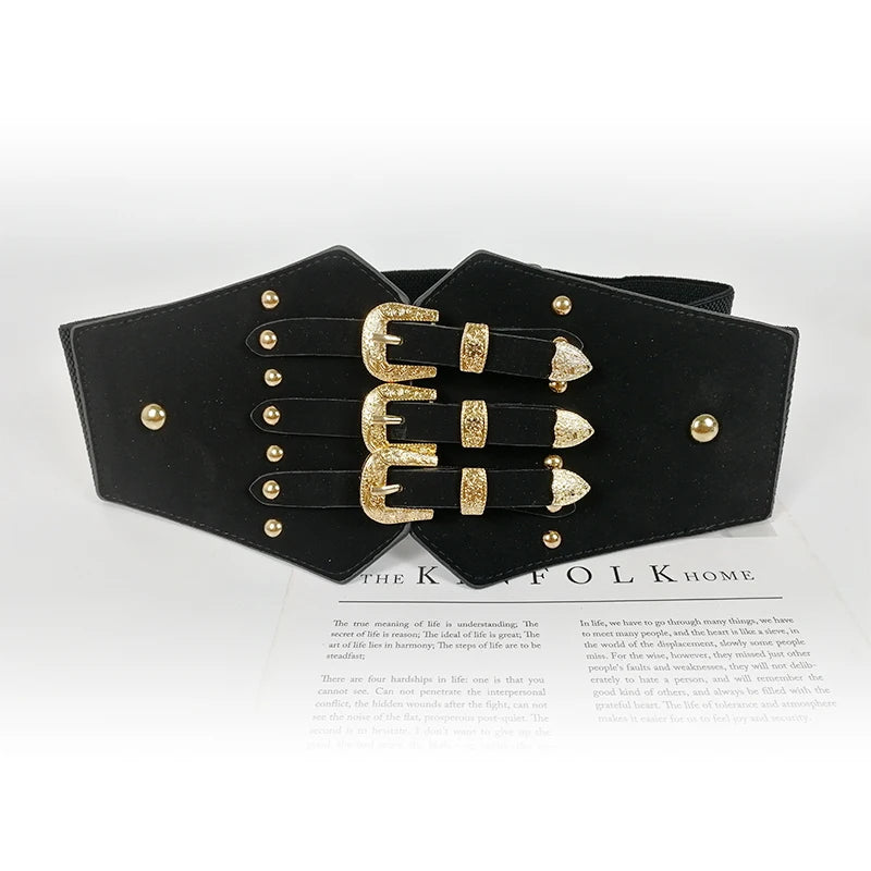 Elastic Corset Belt Plus Size Wide Belts for Women Waist Stretch Cummerbunds Big Waistband Dress Vintage Ceinture Femme