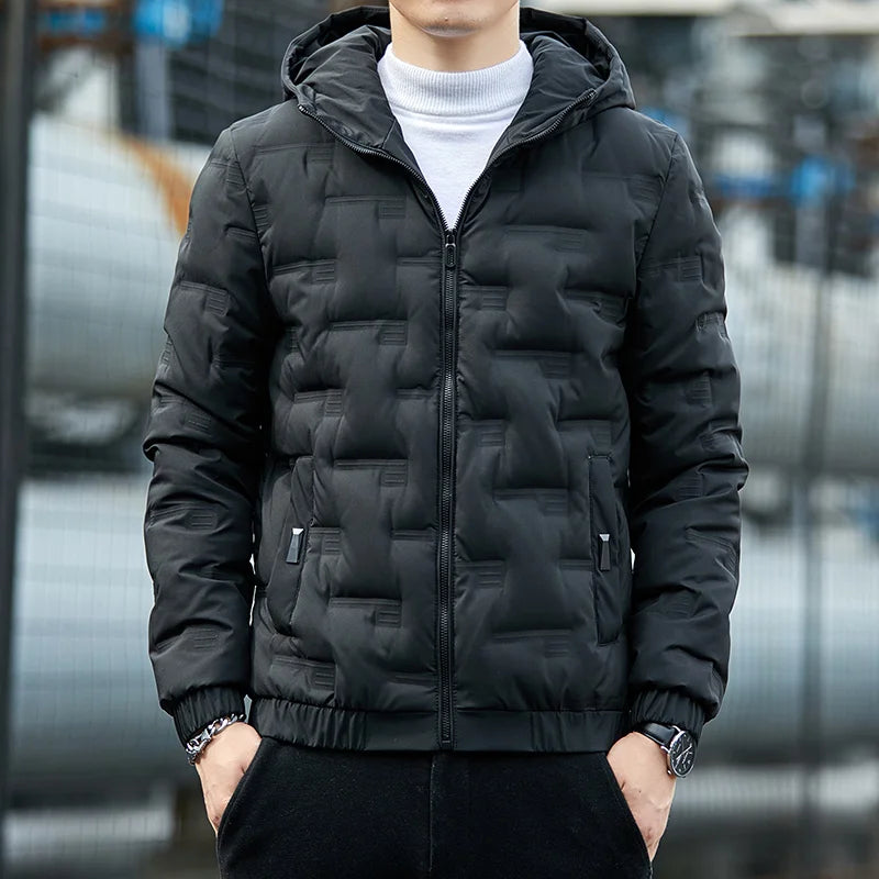 Down Jacket Men's Light and Thin Short Style Plus Bulky Size Fashionable Handsome Winter 2025 New Coat Boy Korean Version Warm