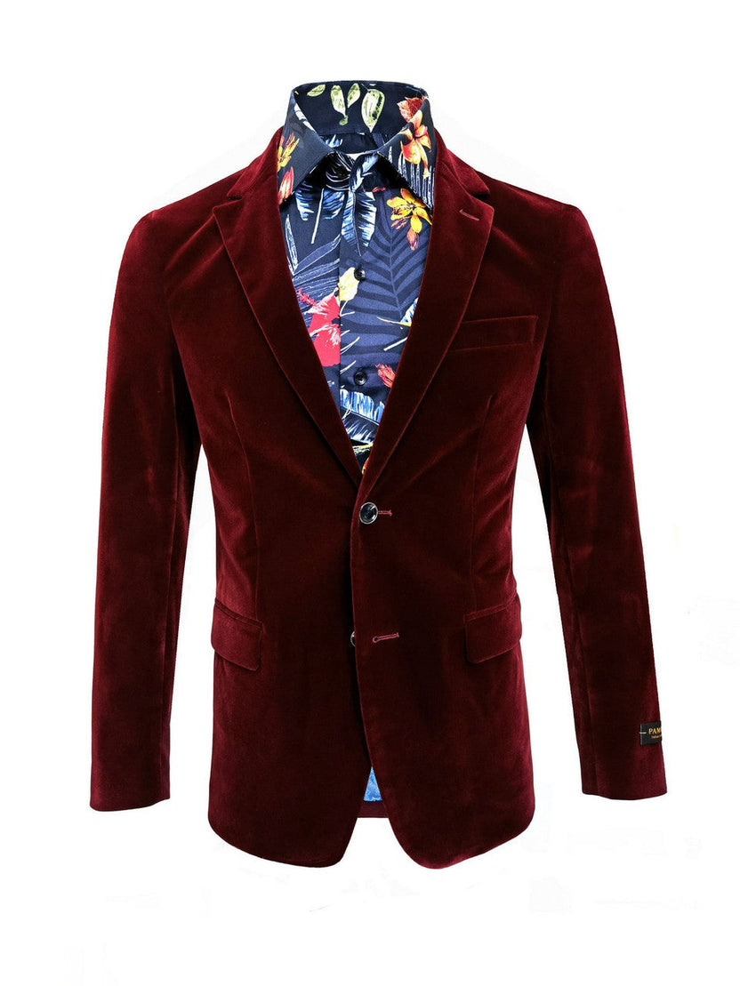 Burgundy Velvet Blazer