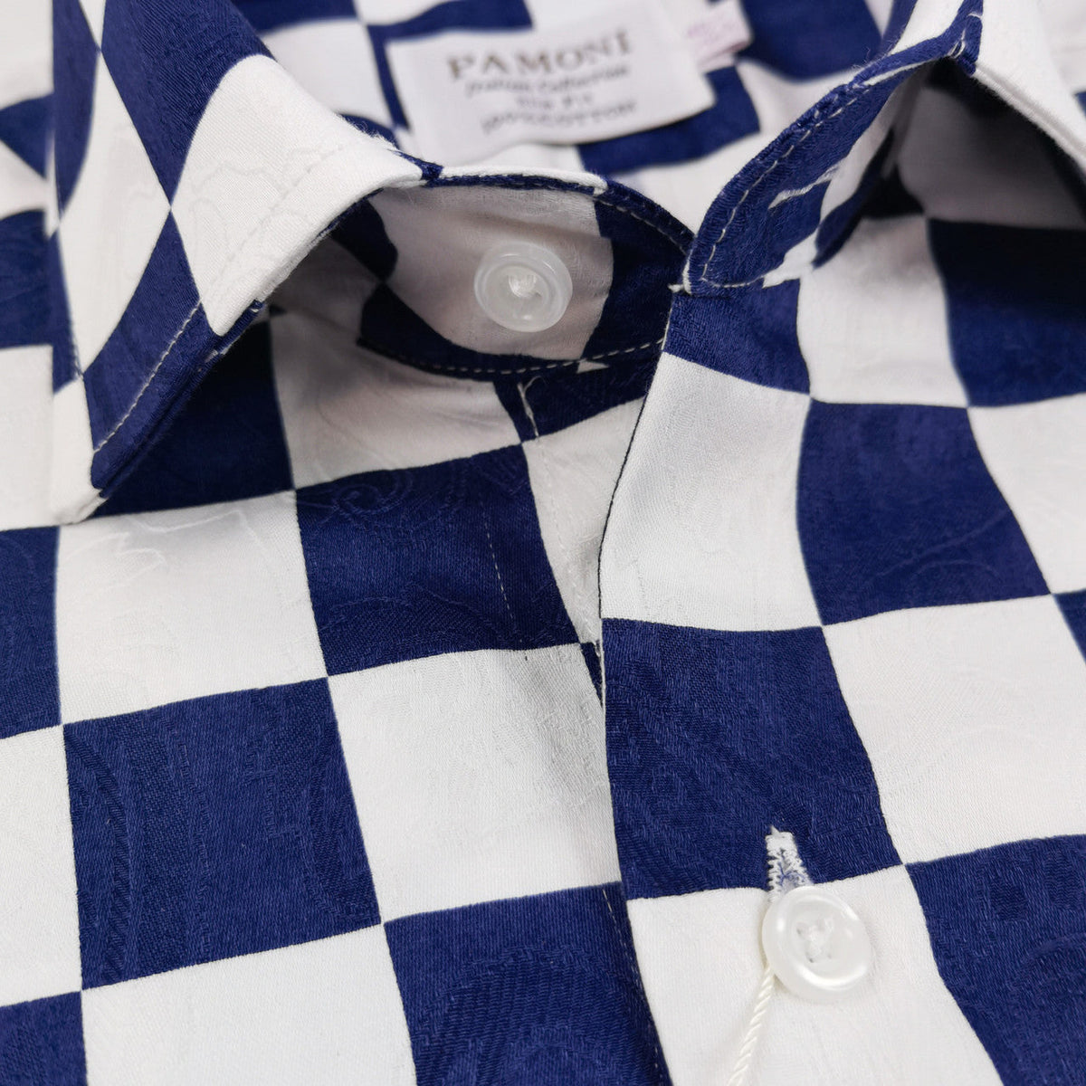 Marinblå rutig skjorta i slim fit