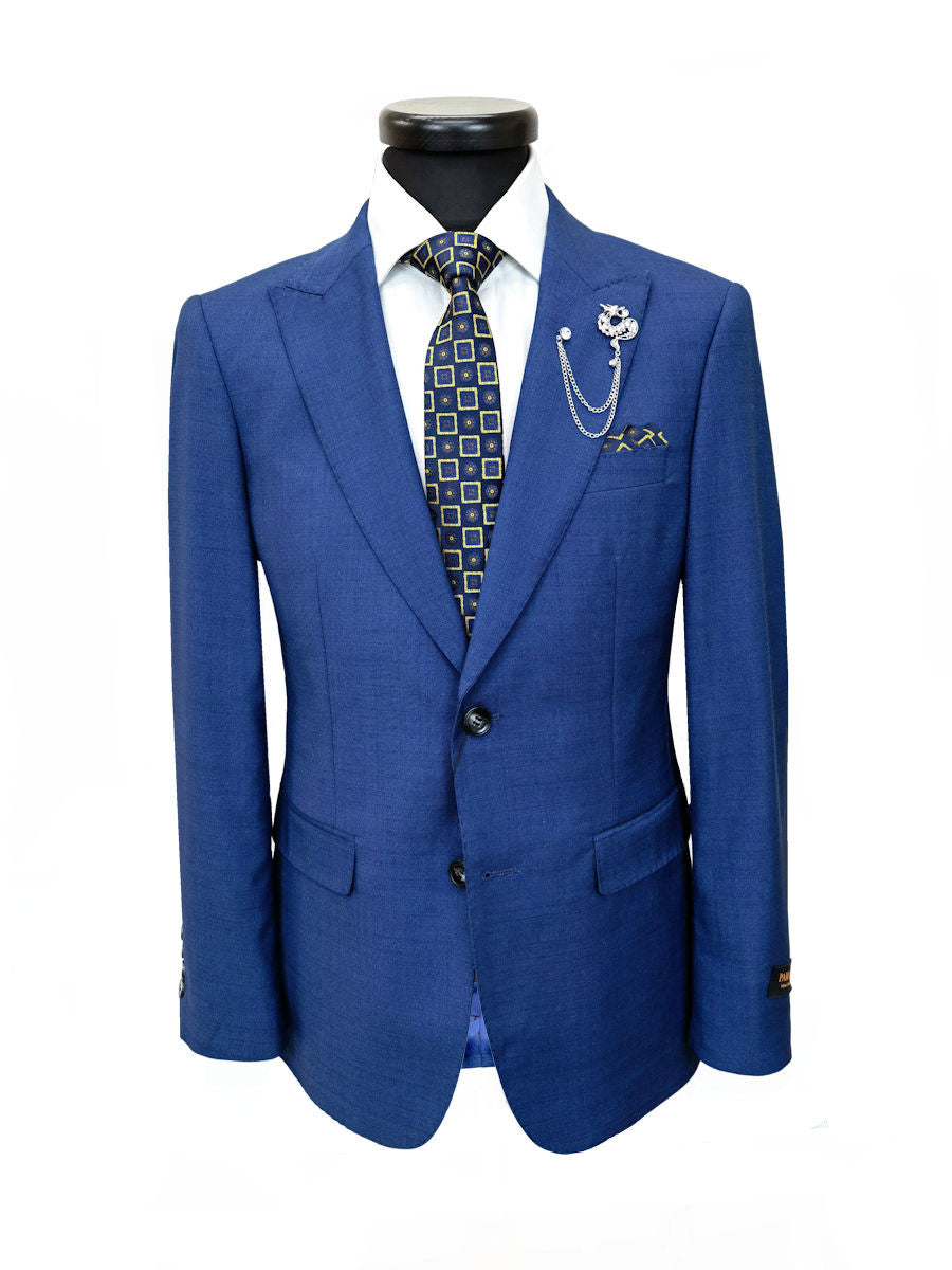 Blå slim fit-kostym