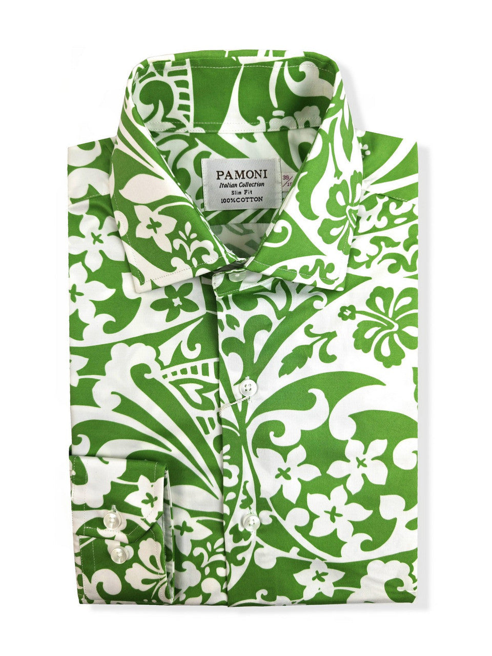 Limonkowa koszula w kwiaty