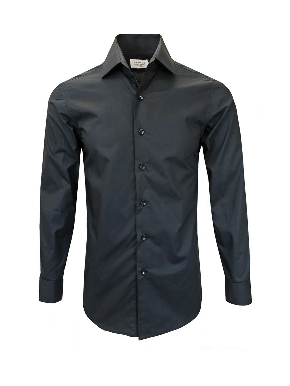 Gładka czarna koszula slim fit