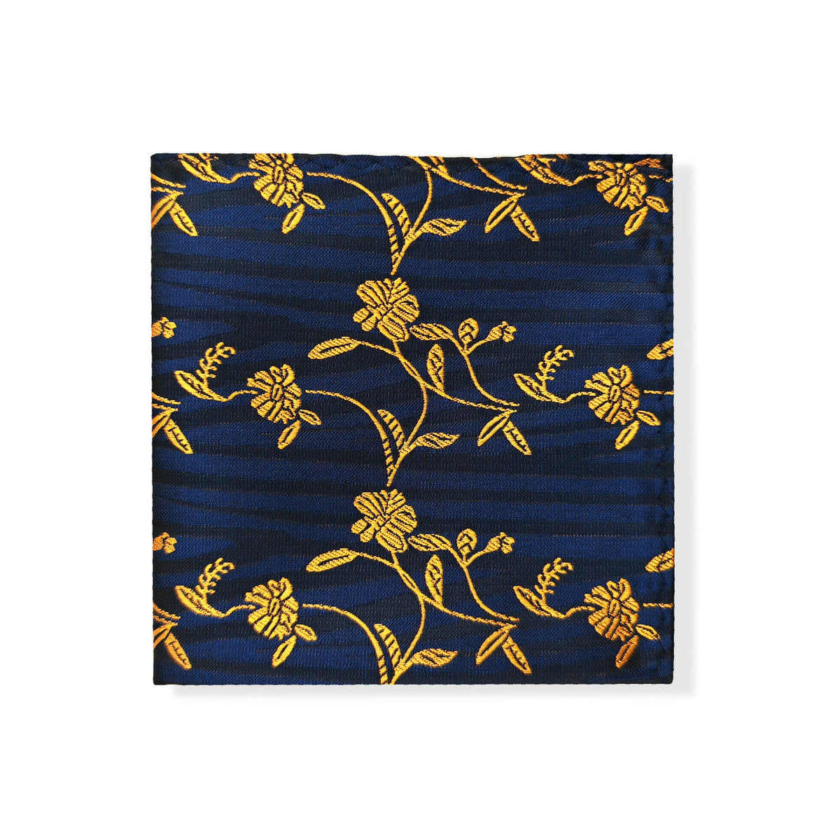 Corbata y Pañuelo de Bolsillo Florales Azul Marino