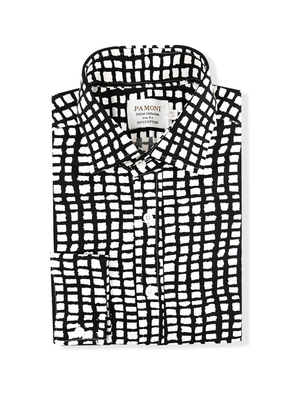 Camisa de cuadros blancos y negros