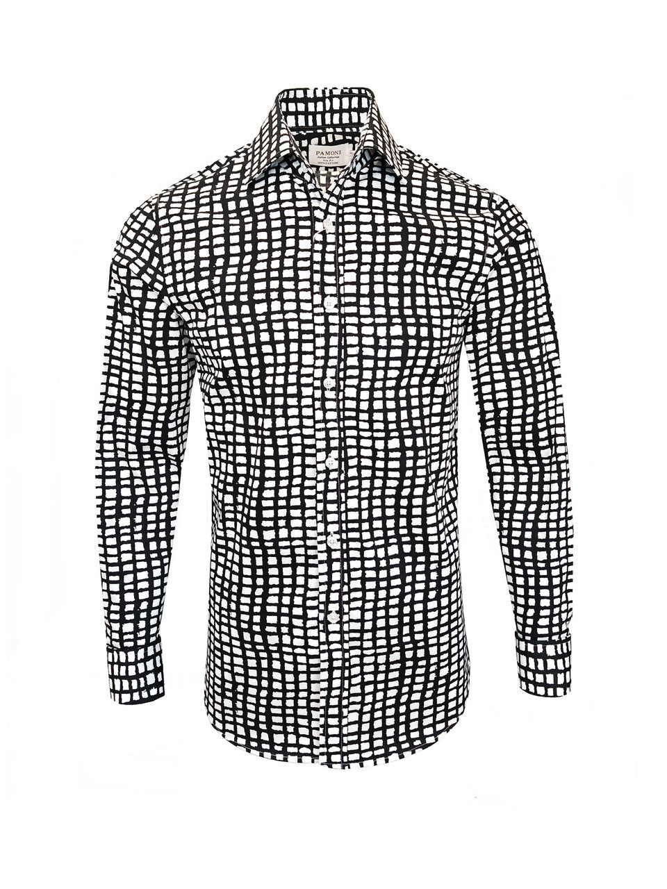 Camisa de cuadros blancos y negros