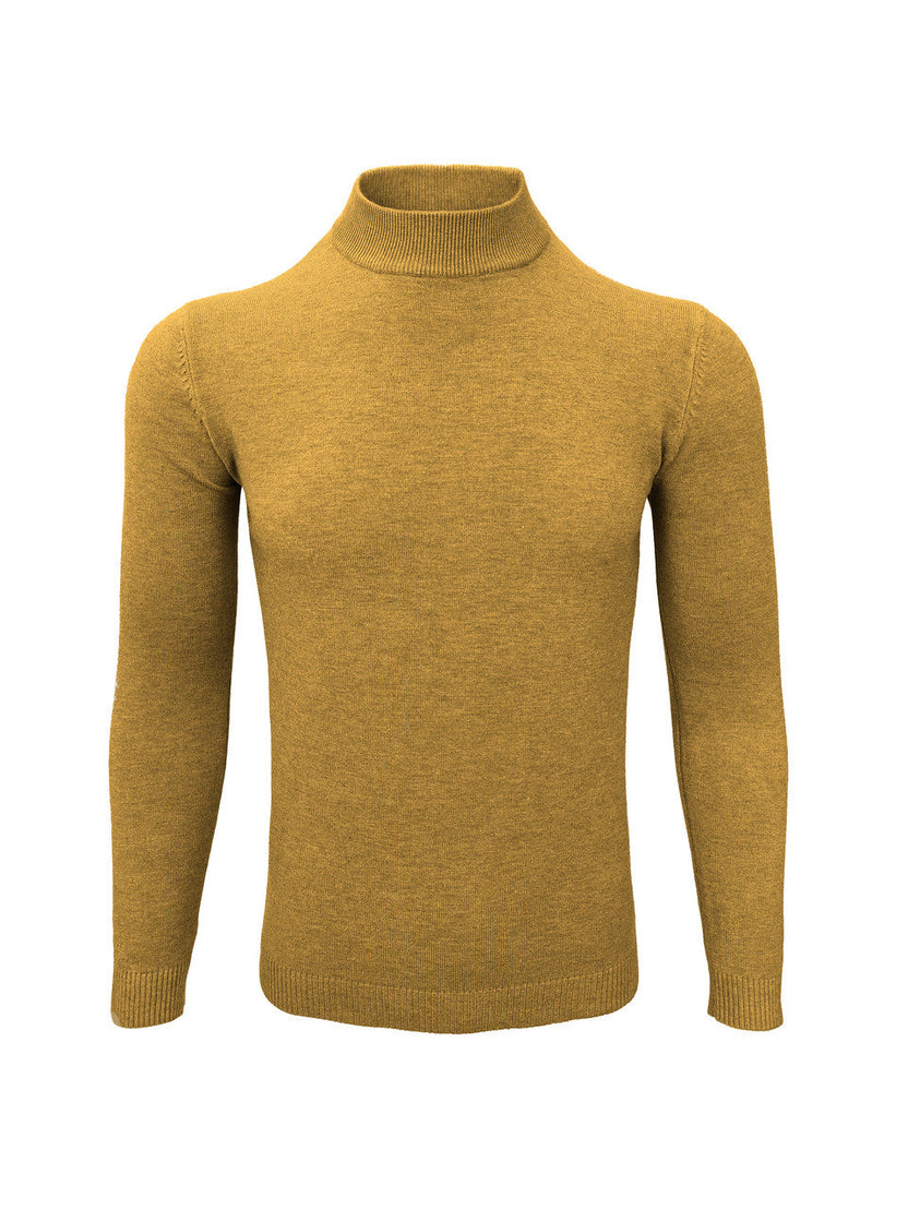 Mustard High Neck Slim Fit Jumper