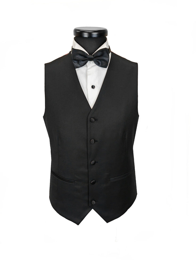 Classic Black 3-Piece Tuxedo – Satin Peak Lapel