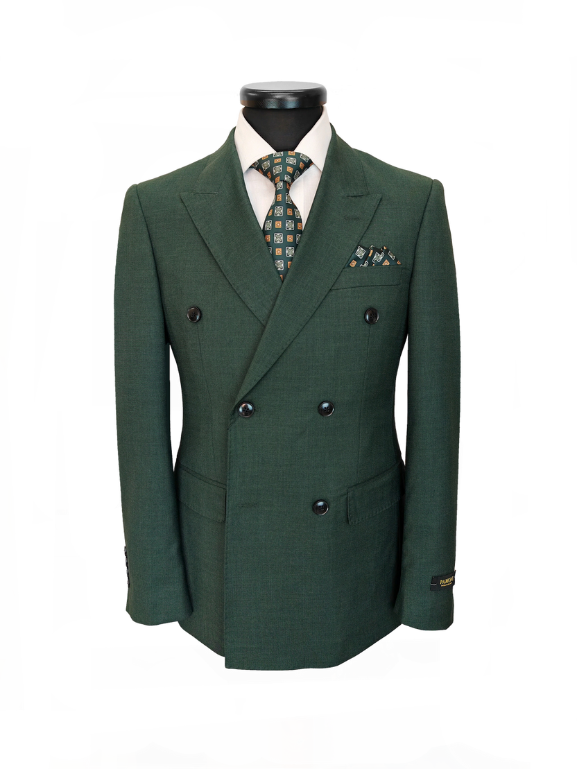 Green Double-Breasted Suit