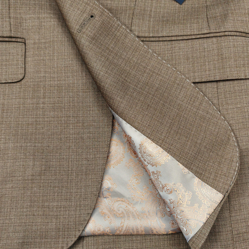 Men’s Slim Fit 3-Piece Wool-Blend Suit – Light Brown