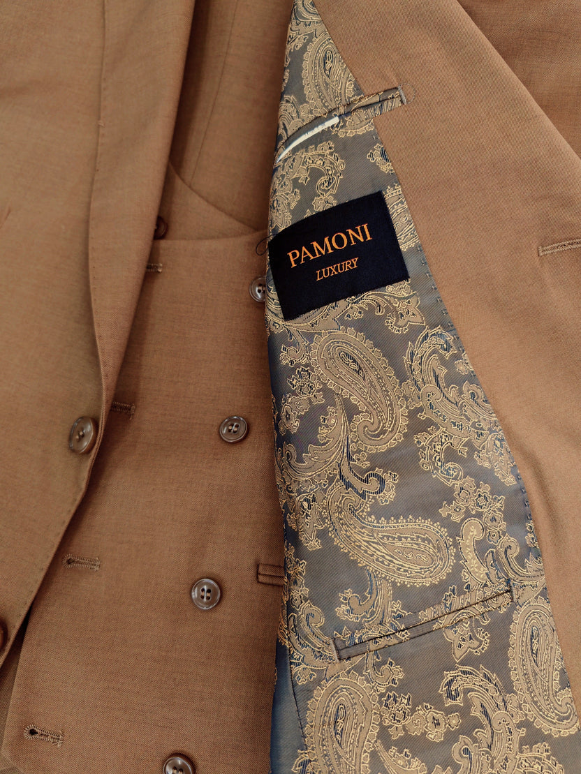 The Executive Slim-Fit 3-Piece Suit – Camel Wool Blend