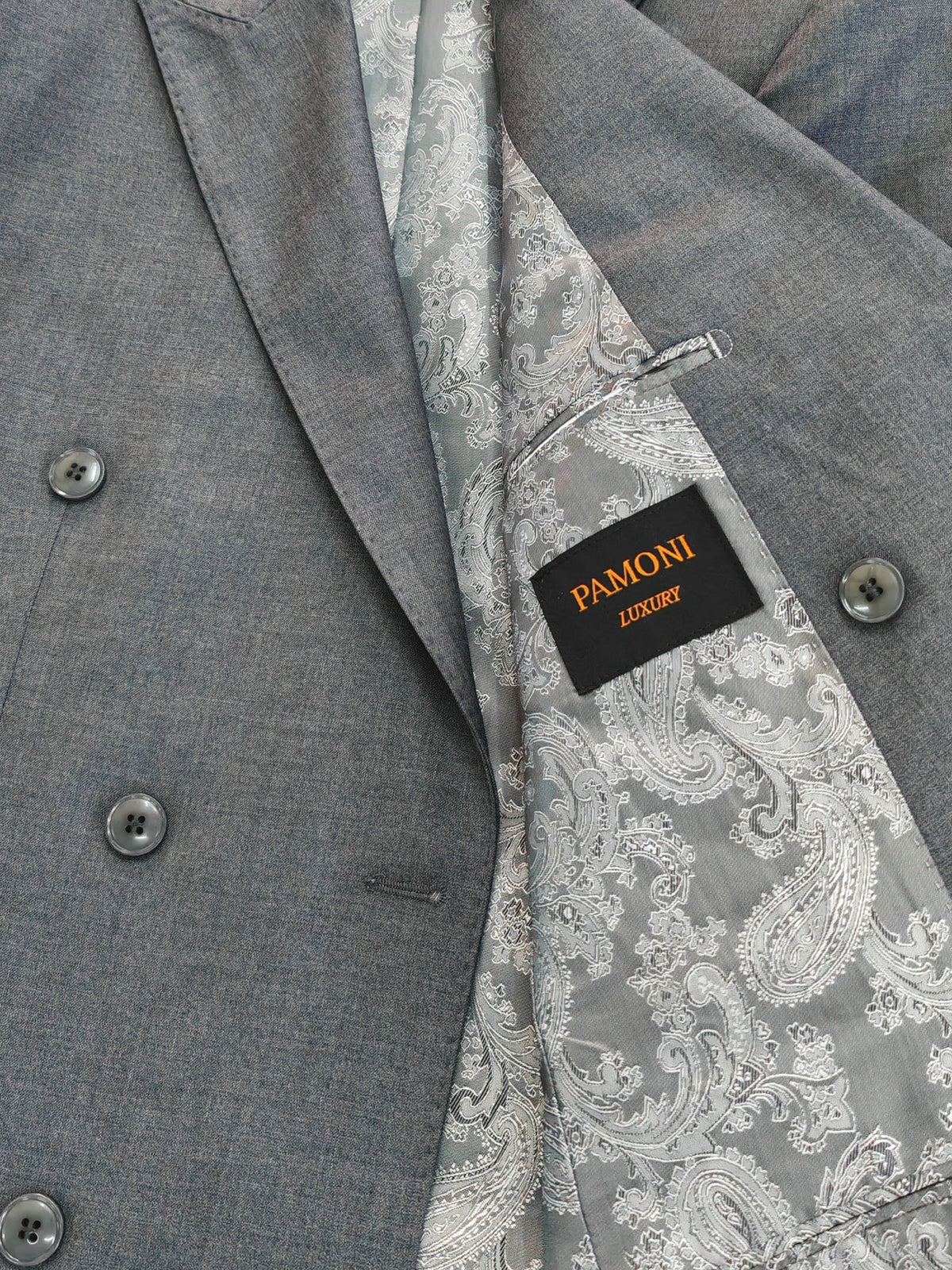Modern Grey Slim Fit Double-Breasted Suit