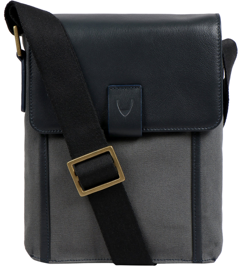 Aiden Genuine Leather and Canvas Mini Crossbody Men/Women Messenger Bag/Travel Bag / 10.5" iPad Bag