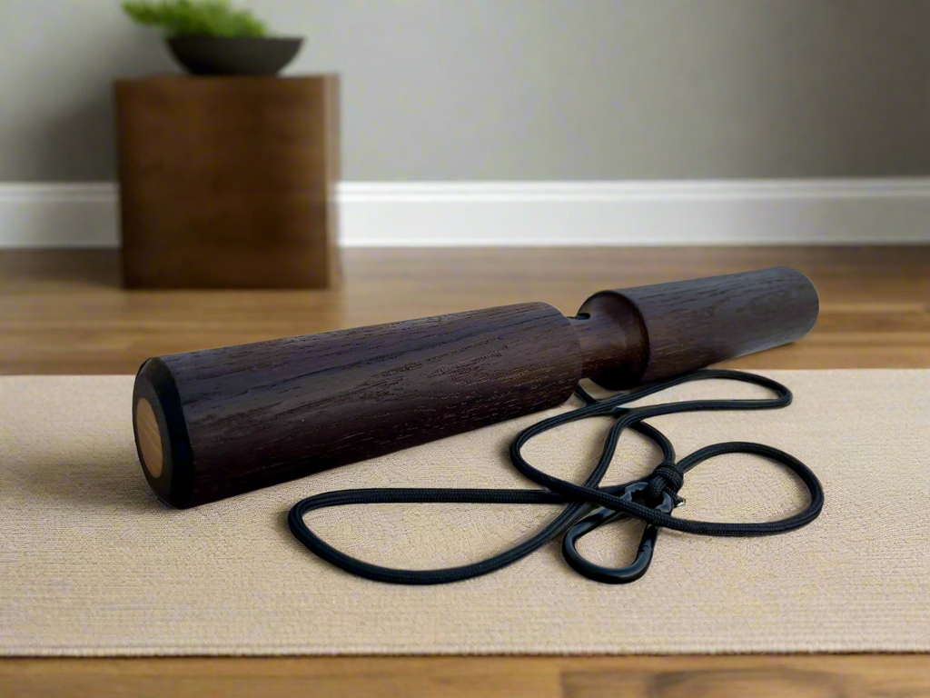 Roller do nadgarstków z wędzonego dębu z liną i karabińczykiem, średnica 1,89" (4,8 cm) (Kopia)
