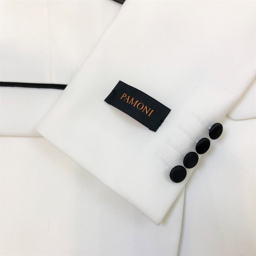 White 3-Piece Tuxedo With Black Shawl Lapel