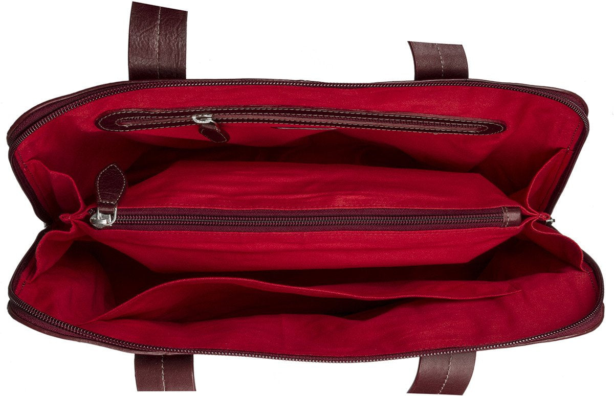 Bolso tote de piel con múltiples compartimentos Cerys