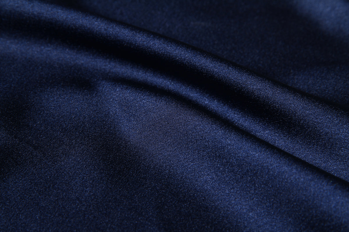 Reconstructed Elegance Cropped Top in Navy Blue