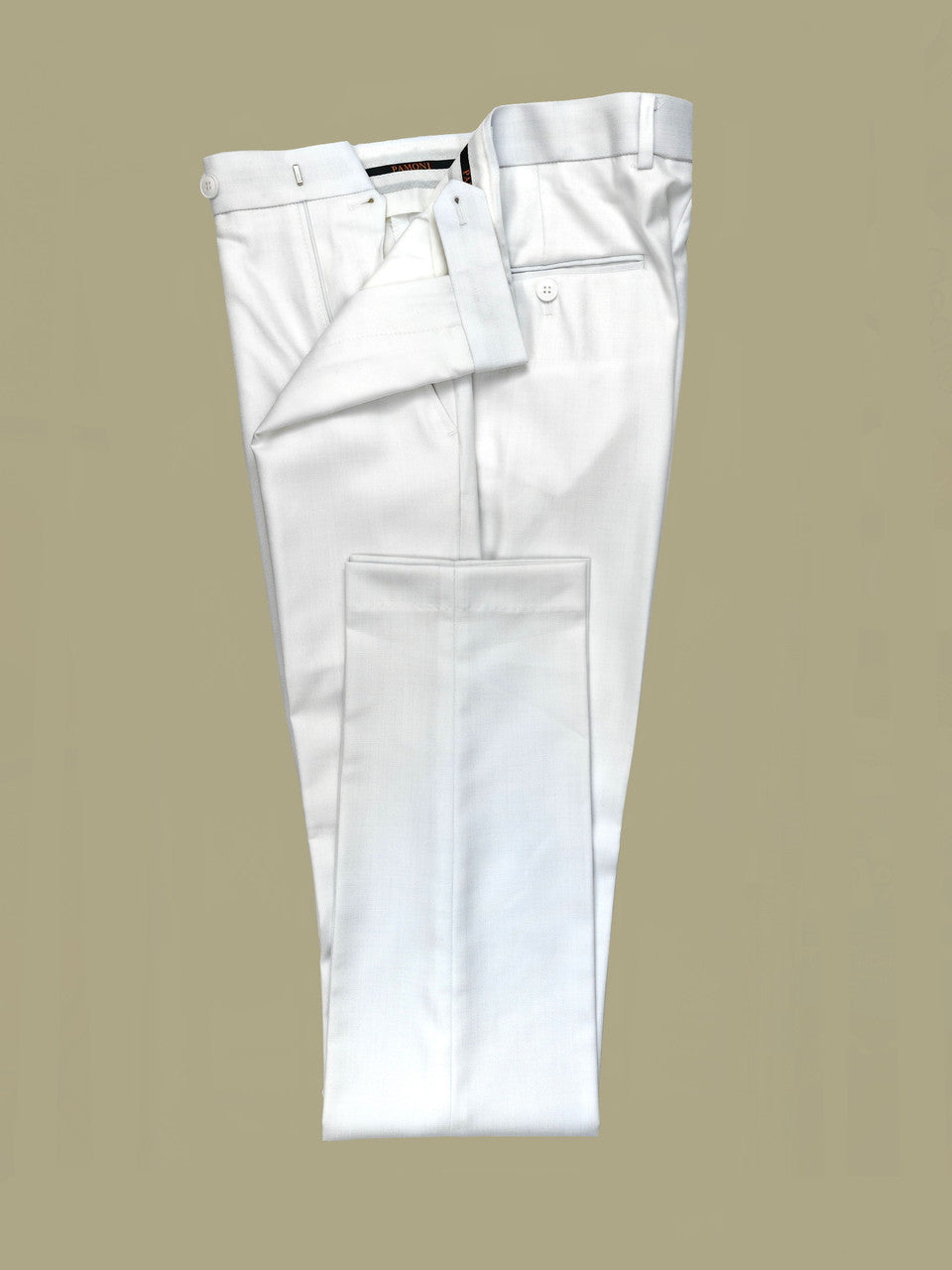 Men’s Slim Fit White Double-Breasted Wool-Blend Suit With Gold Buttons