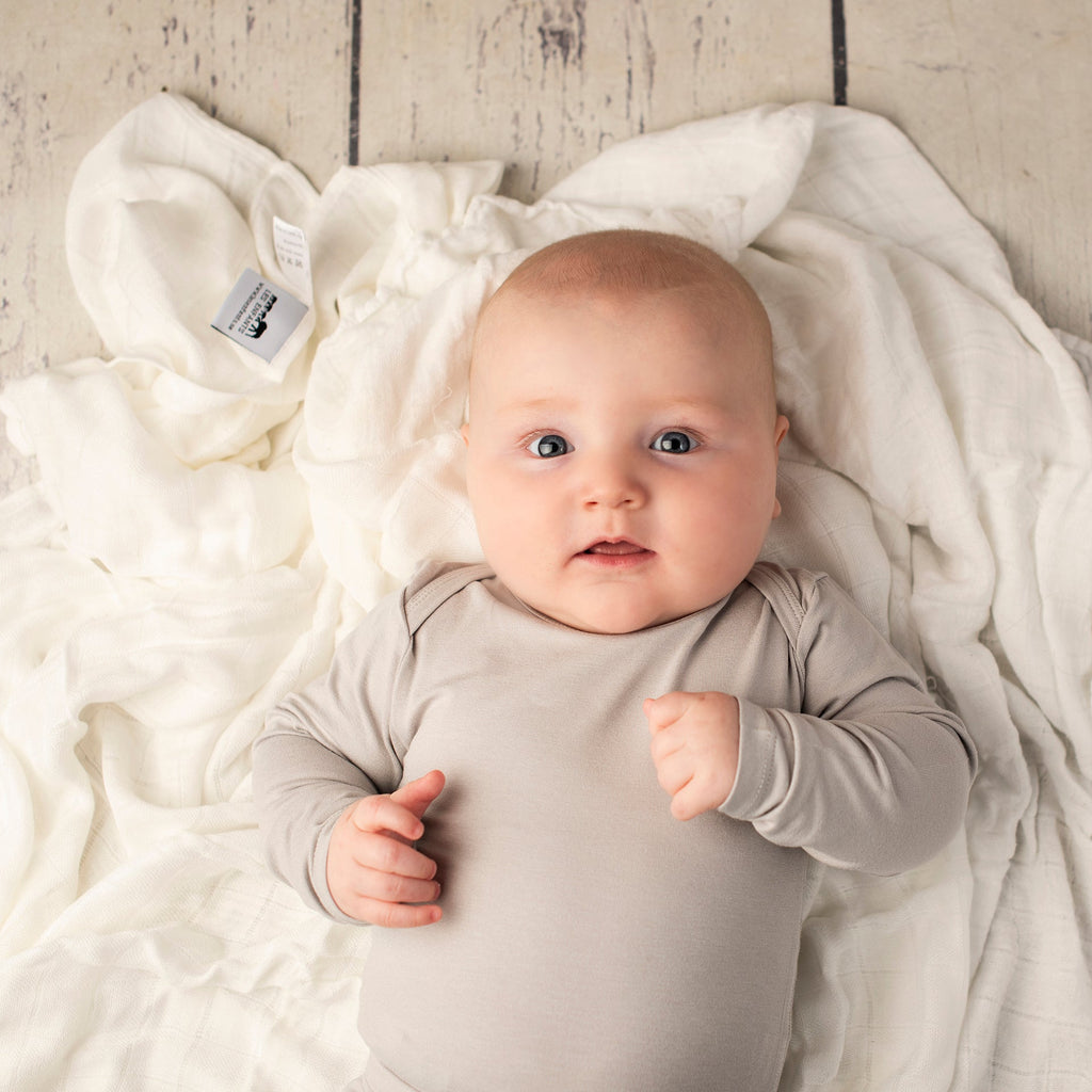 Bambu Body Lång Ärm Baby - GRÅ