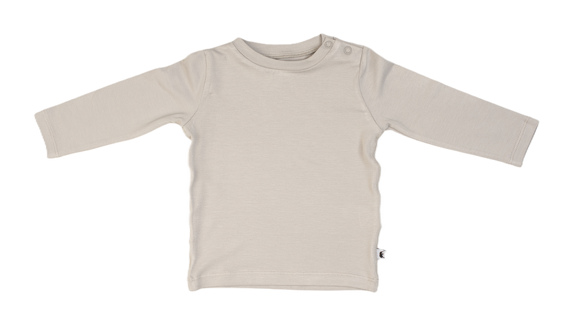 Langarm-T-Shirt für Babys aus Bambus – GRAU