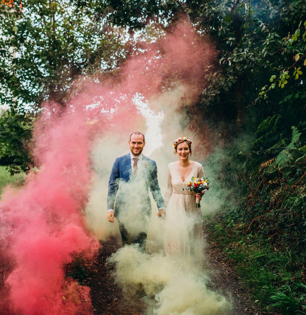 Vestido de novia de encaje con cuello cruzado #1124
