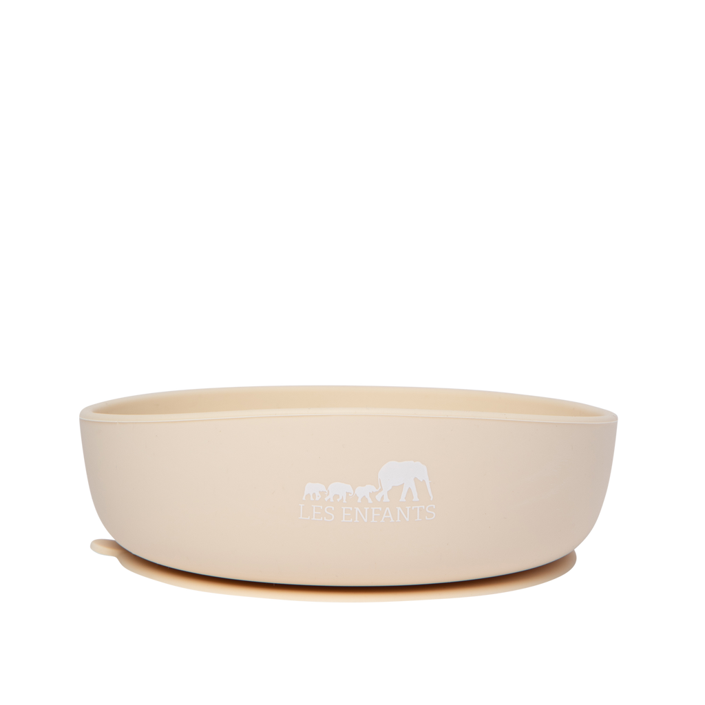 Plato y bol de silicona para bebé - Arena