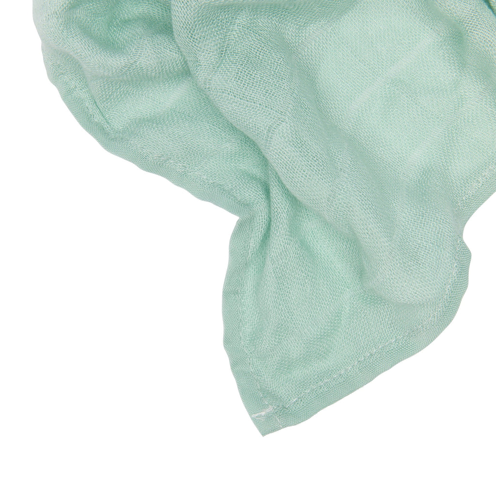 Manta de muselina verde / blanca