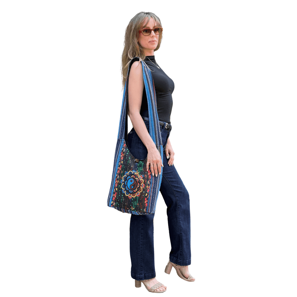 Kathmandu Collection Yin Yang Print Hobo Bag