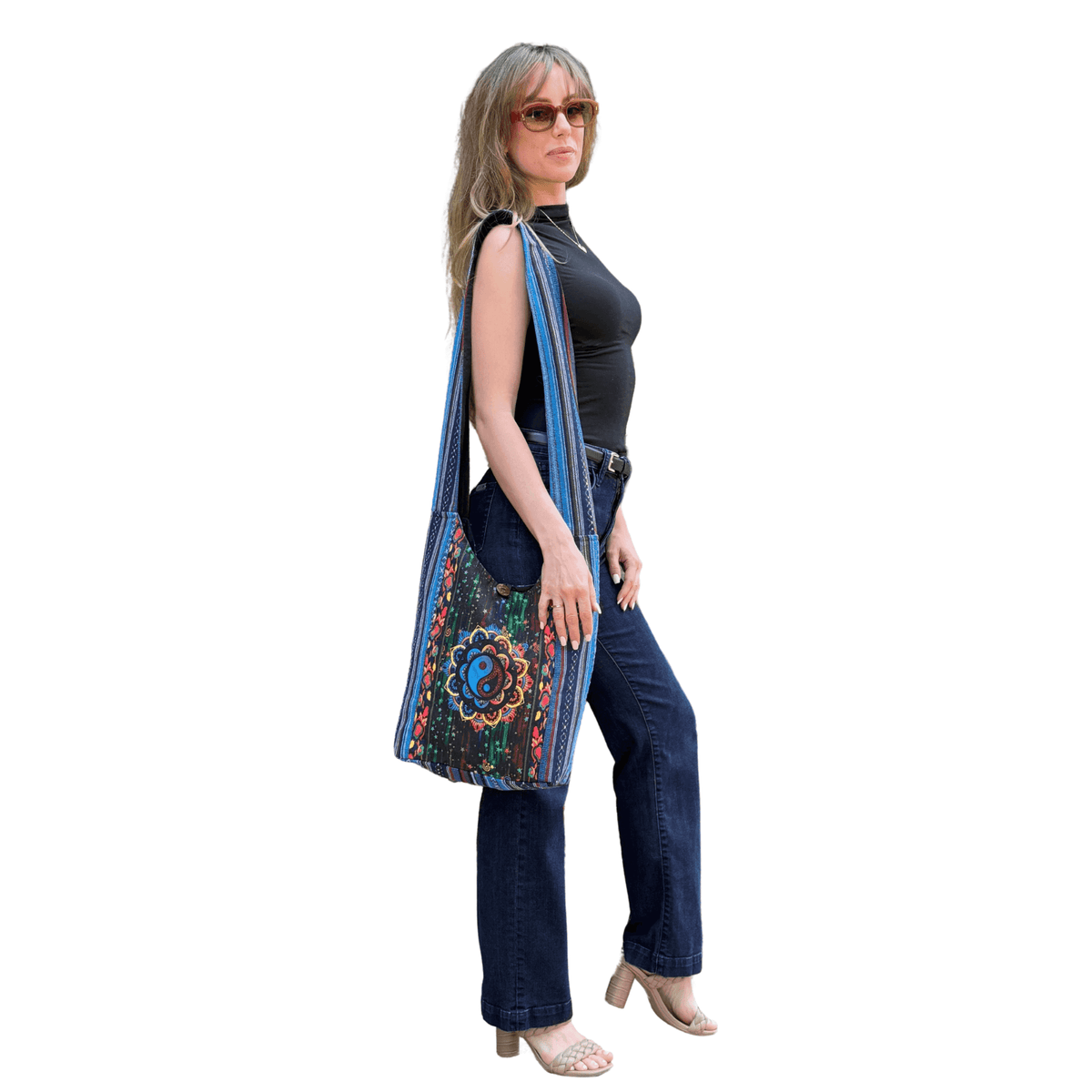 Kathmandu Collection Yin Yang Print Hobo Bag