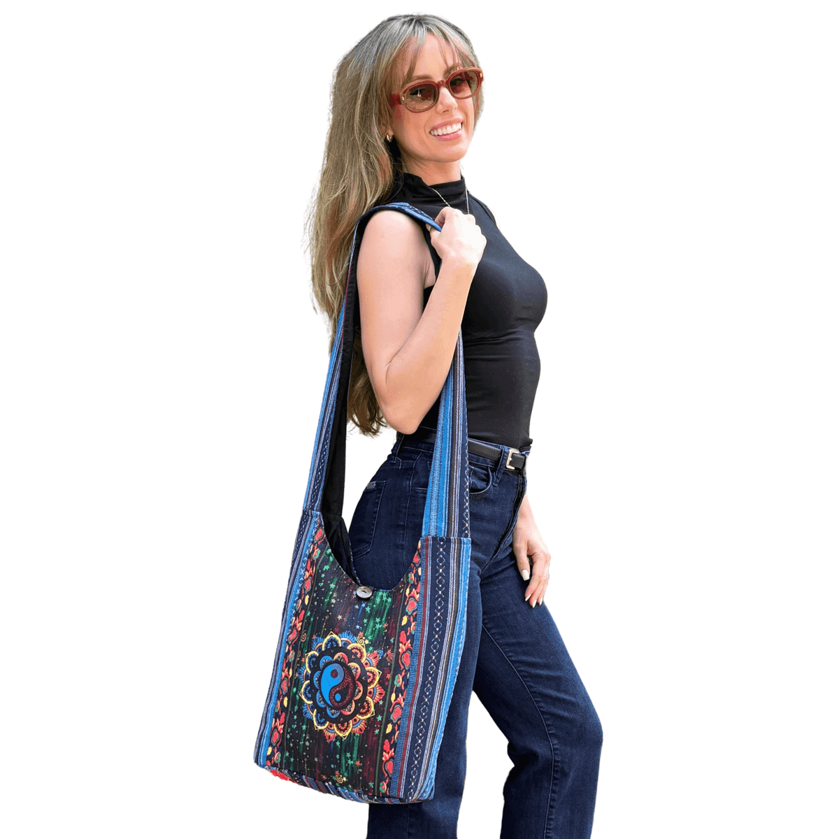 Kathmandu Collection Yin Yang Print Hobo Bag