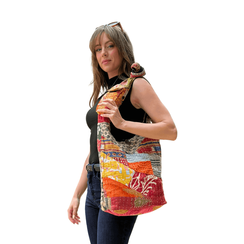 Kathmandu Collection Kantha lapptäcke-hobo-väska