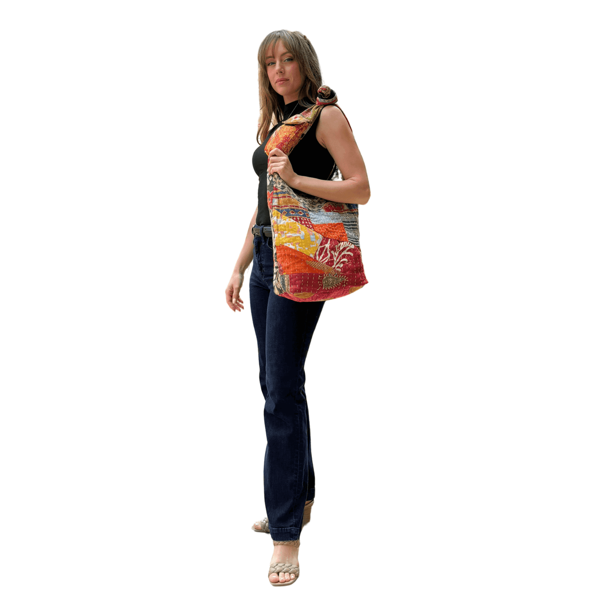 Kathmandu Collection Kantha Patchwork Hobo Bag