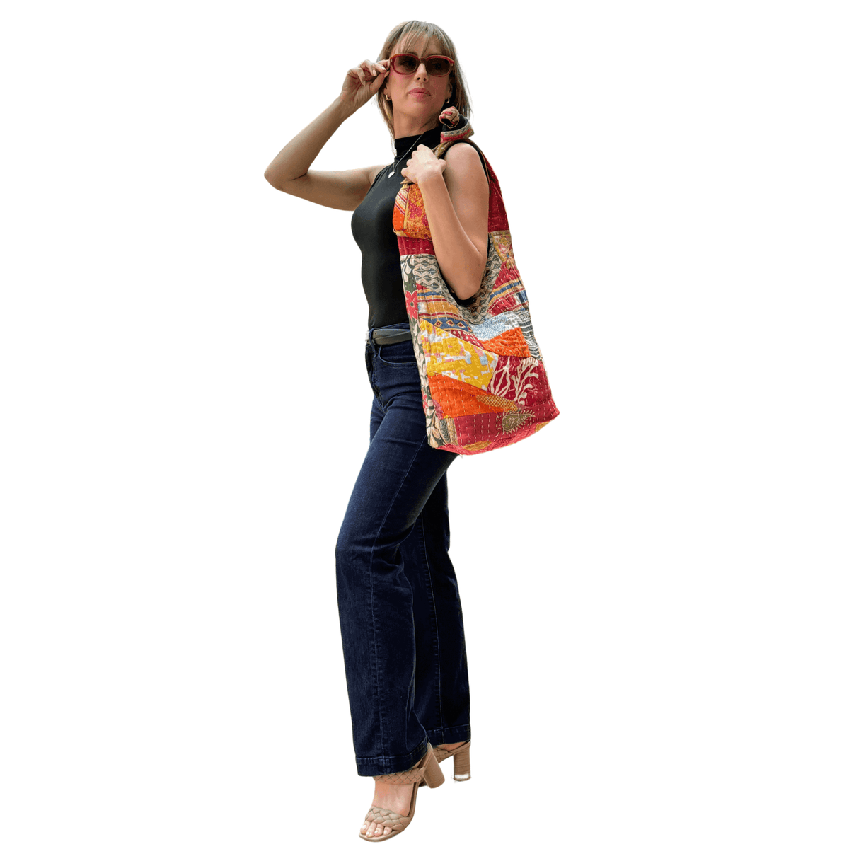 Kathmandu Collection Kantha Patchwork Hobo Bag