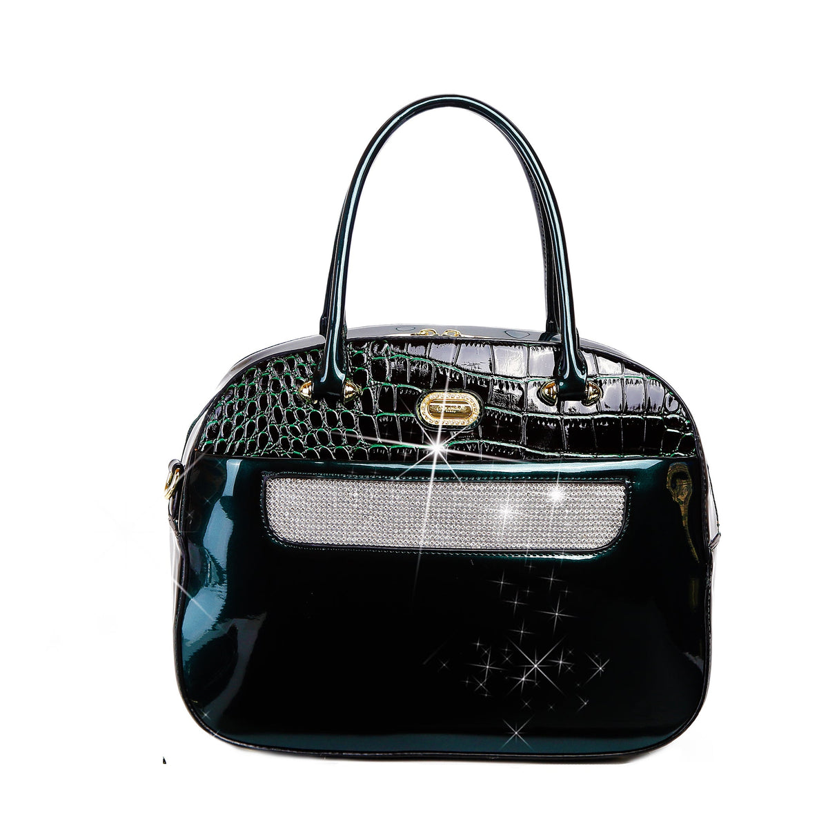 Bolso tipo satchel de piel charol brillante de lujo Brangio Italy